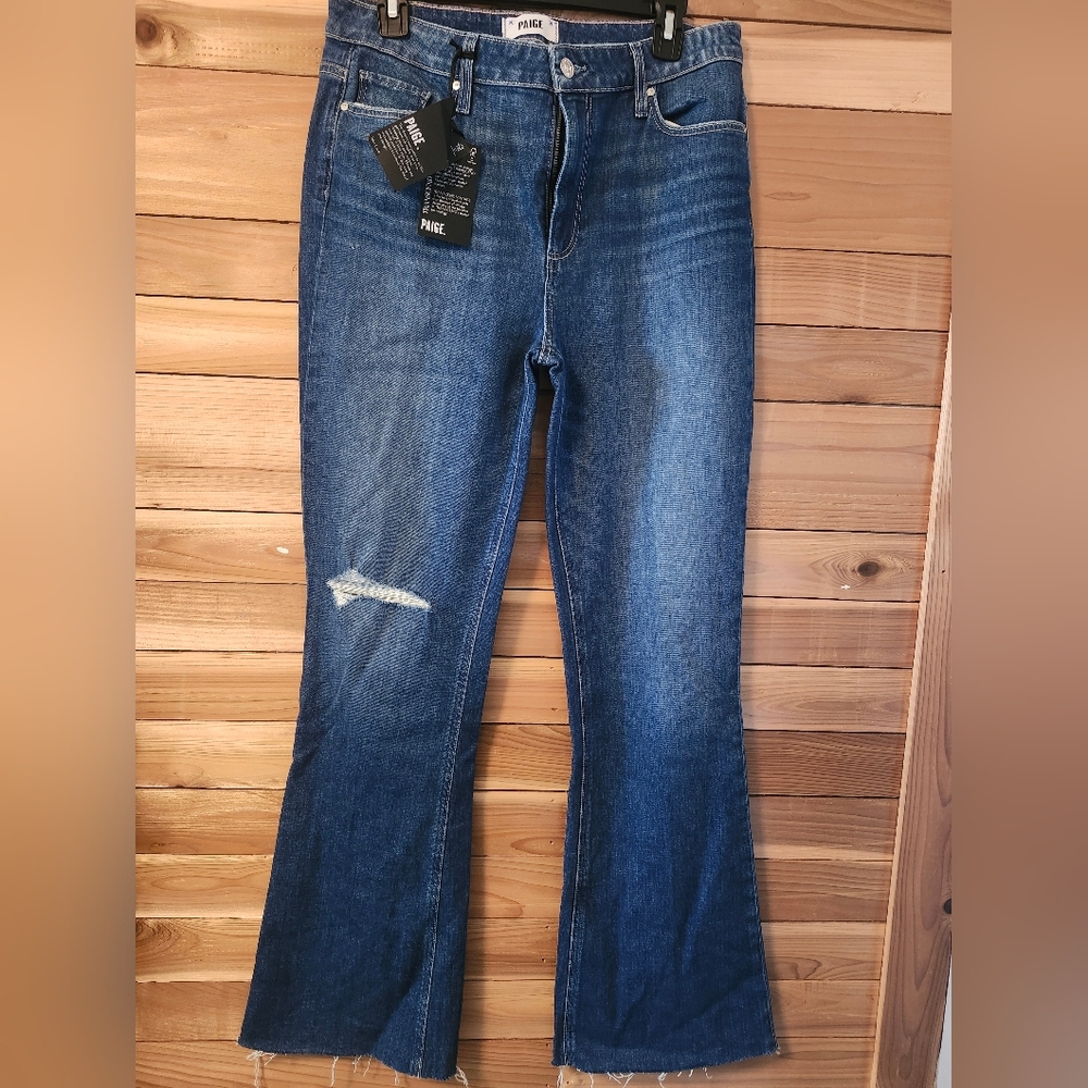 PAIGE Dark Blue Distressed  Jeans Size 30